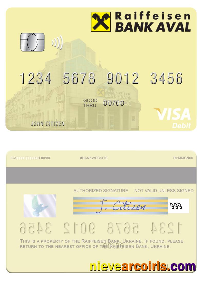 Ukraine Raiffeisen Bank visa debit card